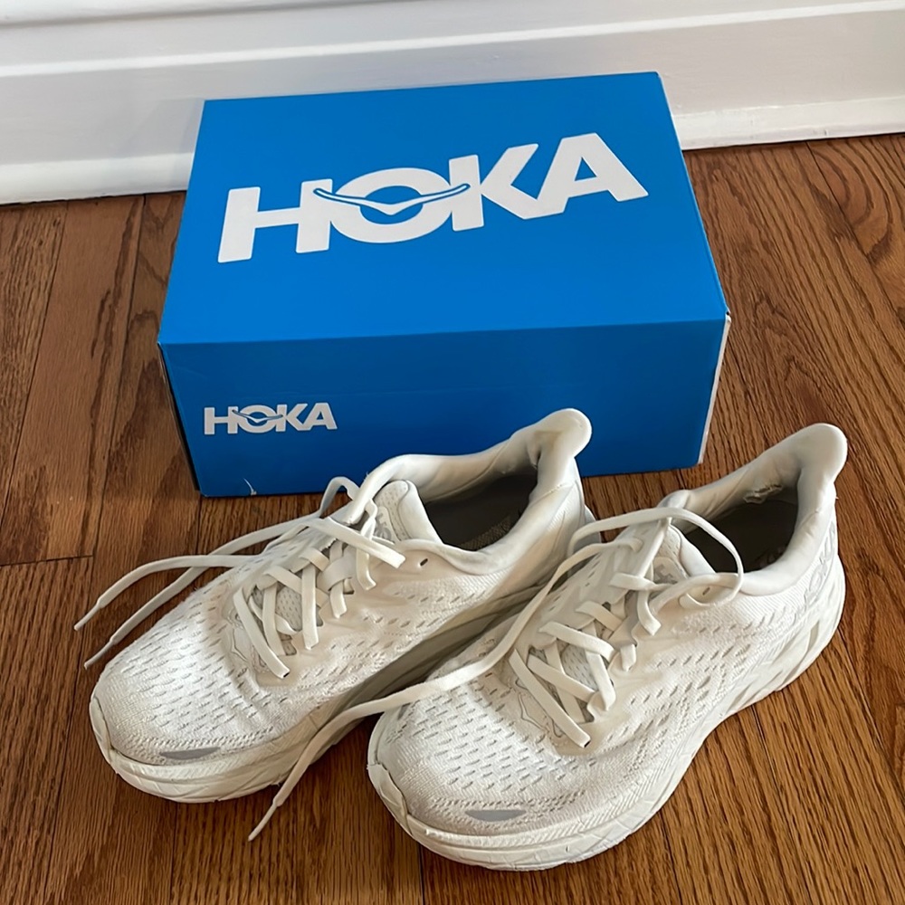 White Hoka Clifton 8